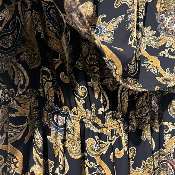 Audrey 3+1 Off-the-shoulder Multi-Coloured Wide-Leg Calf Length Jumpsuit Size M - Picture 3 of 7